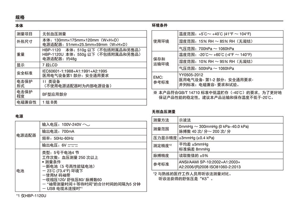 歐姆龍 HBP-1120 電子血壓計(jì)