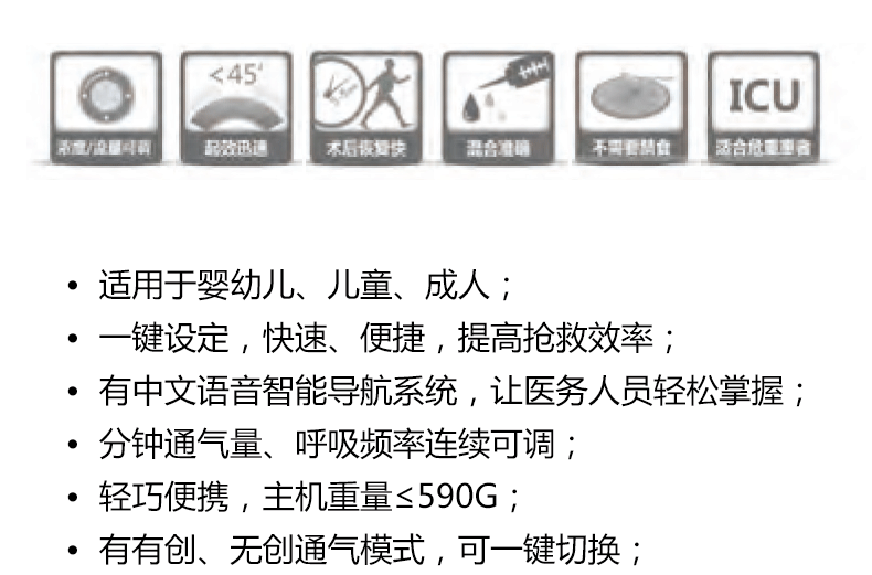 安?？萍?AII6000M 急救轉(zhuǎn)運(yùn)呼吸機(jī) AII6000A 急救呼吸系列